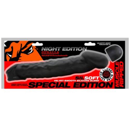 Muscle Ripped Slim Veiny Cocksheath - Night Black