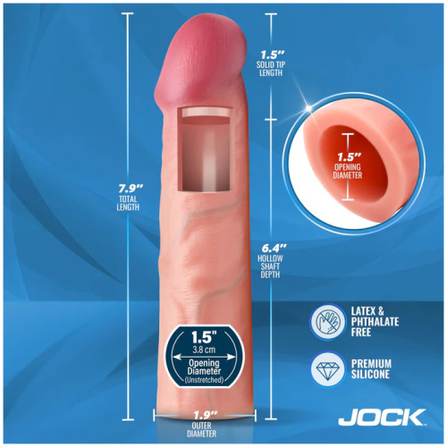 Jock 1.5" Silicone Penis Extension Sleeve - Light