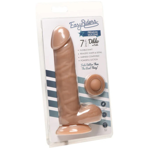 Easy Riders 7" Silicone Dildo With Balls - Medium