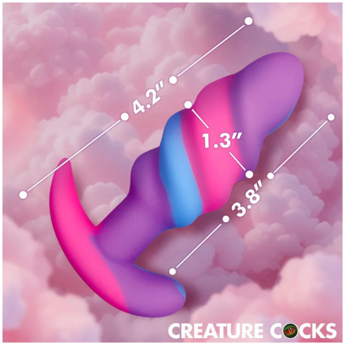 Unicorn Swirl Silicone Butt Plug - Small