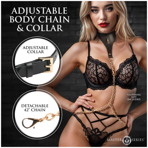 Captivate Collar With Body Chain - Black