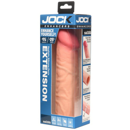 Jock 1.5" Silicone Penis Extension Sleeve - Light