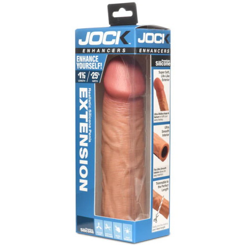 Jock 1.5" Silicone Penis Extension Sleeve - Medium