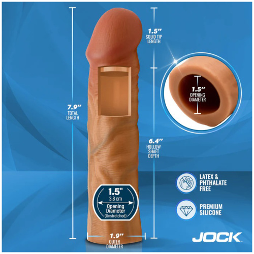 Jock 1.5" Silicone Penis Extension Sleeve - Medium