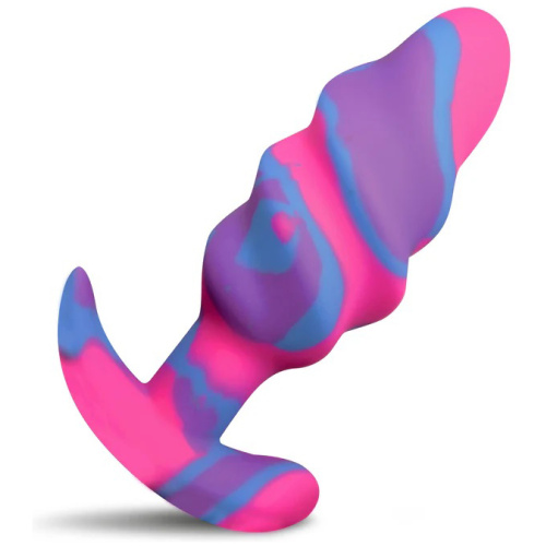 Unicorn Swirl Silicone Butt Plug - Medium