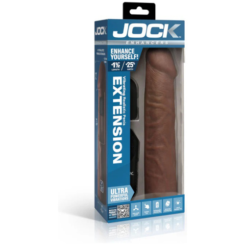 Jock Vibrating Penis Extension with Remote - Dark