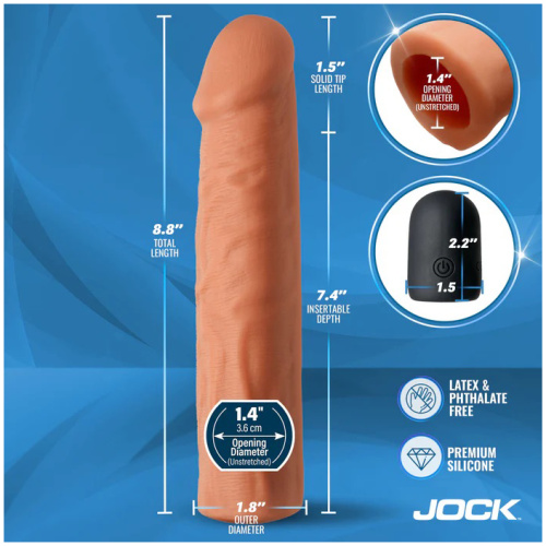 Jock Vibrating Penis Extension with Remote - Medium