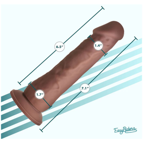 Easy Riders 7" Silicone Dildo - Dark