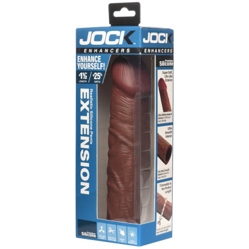 Jock 1.5" Silicone Penis Extension Sleeve - Dark
