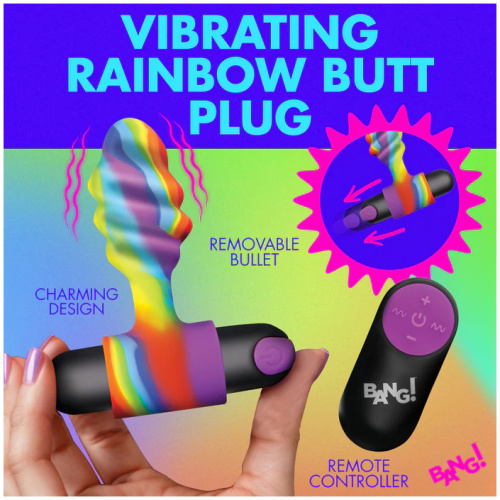 Vibrating Rainbow Butt Plug
