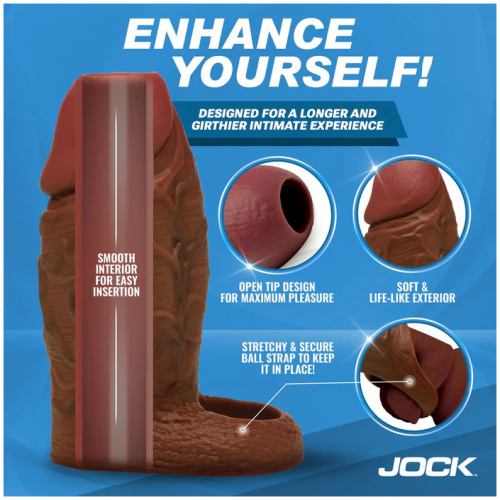 Jock Silicone Penis Extension Sleeve - Dark