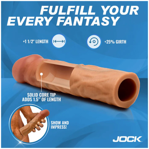 Jock 1.5" Silicone Penis Extension Sleeve - Medium