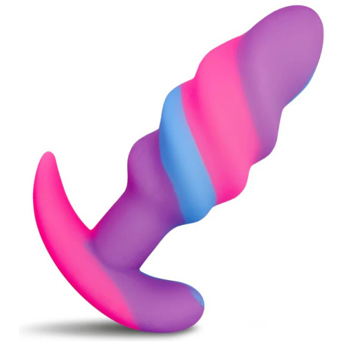 Unicorn Swirl Silicone Butt Plug - Small