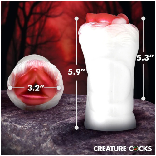 Snow She-Wolf Silicone Stroker - White