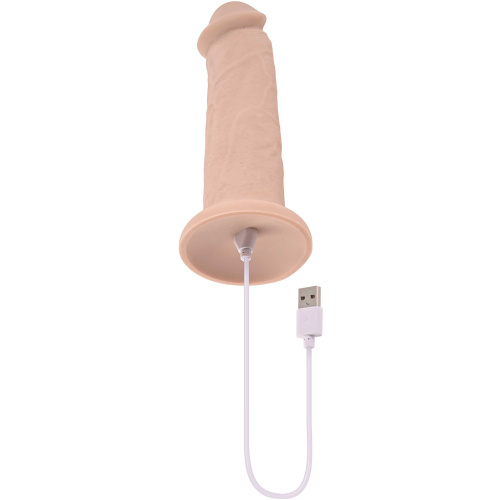 7 Inch Girthy Vibrating Dong - Light