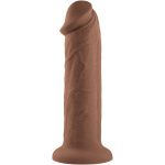 7 Inch Girthy Vibrating Dong - Dark