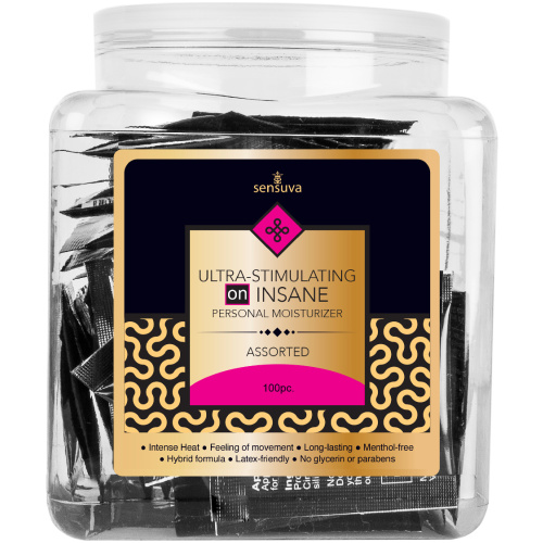 On™ Insane Ultra-Stimulating Personal Moisturizer Assorted 100 Piece Tub