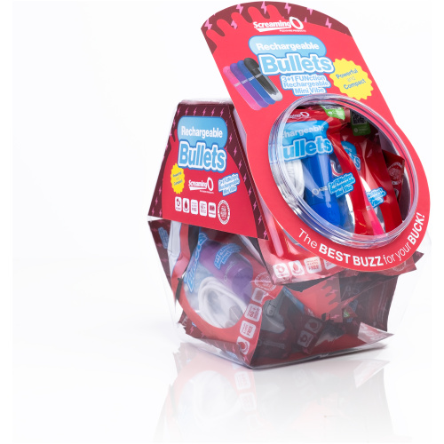 Screaming O Rechargeable Bullets in Candy Bowl - Assorted