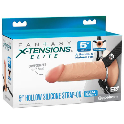 Fantasy X-Tensions Elite 5" Silicone Hollow Strap-on Dual Density - Light