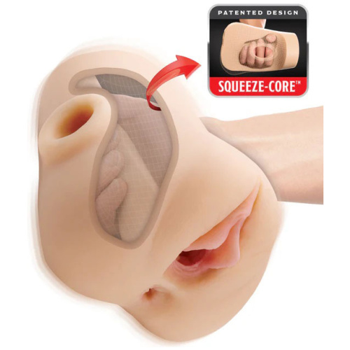 Pdx Plus Double Pounder Vibrating Squeeze Stroker - Light