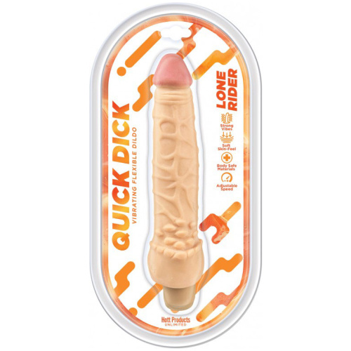 Lone Rider Quick Dick - Vibrating Flex Dildo - 6 Inch