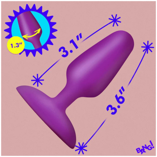 Flexible Vibrating Silicone Butt Plug - Purple