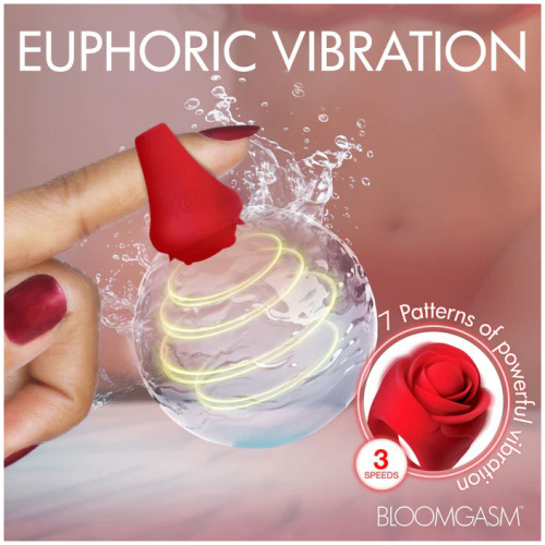 Rose Ring Discreet Finger Vibrator - Red