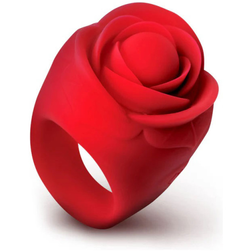 Rose Ring Discreet Finger Vibrator - Red