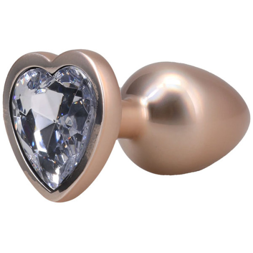 Booty Bling Metal Heart Plug - Small - Gold