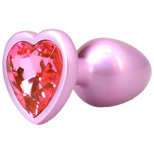 Booty Bling Metal Heart Plug - Small - Pink