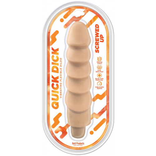 Screwed Up Quick Dick - Vibrating Flex Dildo - 8 Inch
