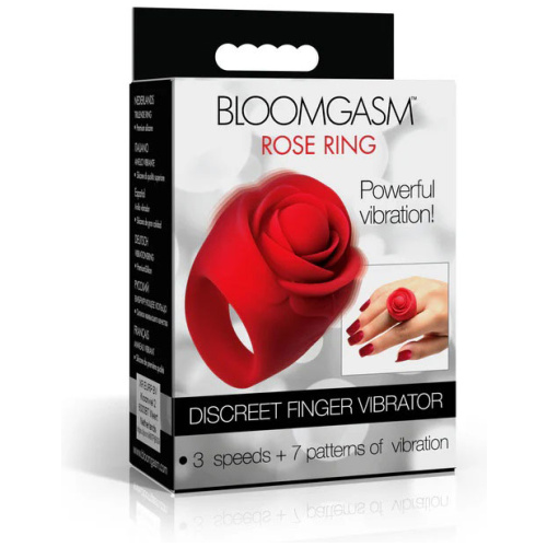 Rose Ring Discreet Finger Vibrator - Red