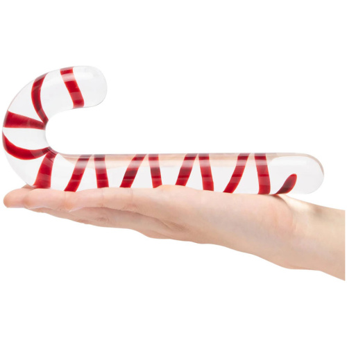 Candy Cane Dream 7.5" Glass Dildo