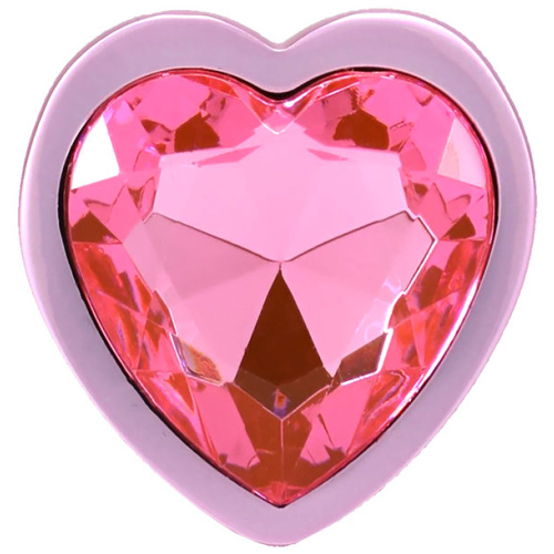 Booty Bling Metal Heart Plug - Small - Pink