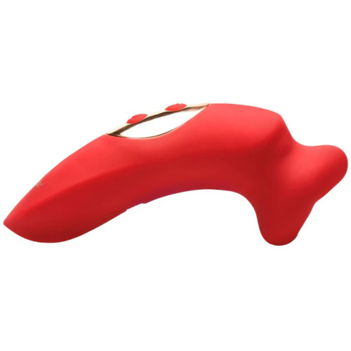 Plump Kiss Sucking and Vibrating Clitoral Stimulator - Red