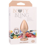 Booty Bling Metal Heart Plug - Medium - Gold