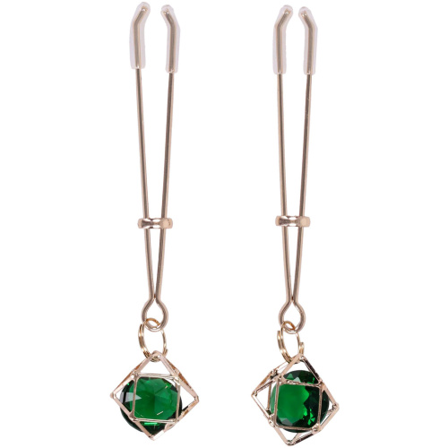 Indica Crystal Nipple Clips - Green