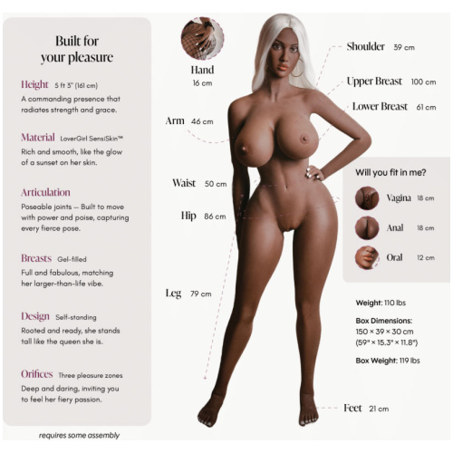 Lover Doll Kiara Chocolate 5ft 3"