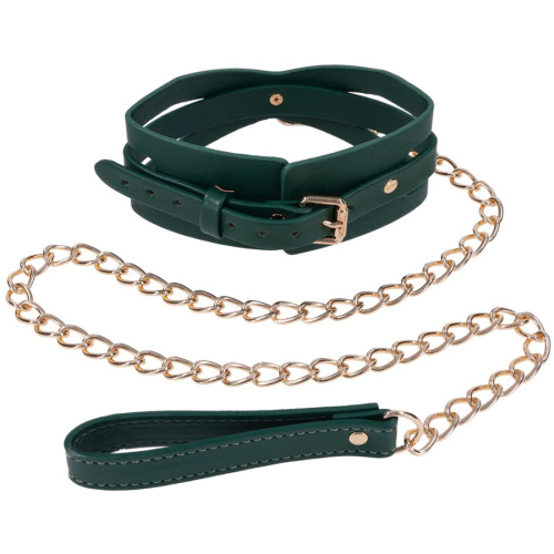 Indica Cutout Collar and Leash - Green