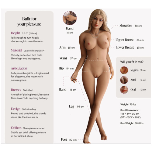 Lover Doll Blair Powered Vanilla 5ft 2"