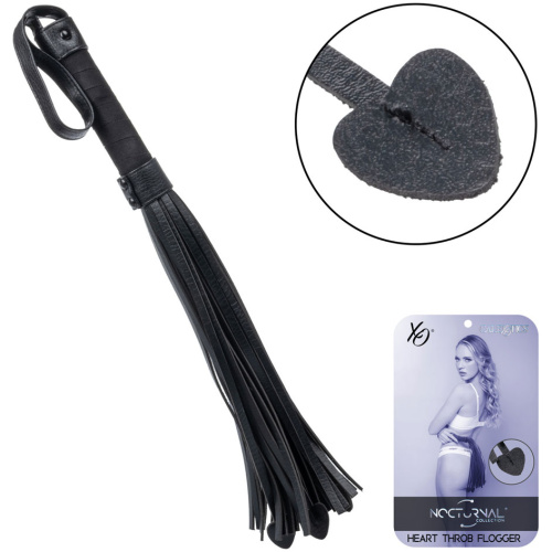 Nocturnal Collection Heart Throb Flogger - Black