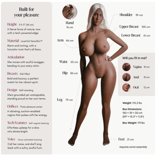 Lover Doll Kiara Powered Chocolate 5ft 3"
