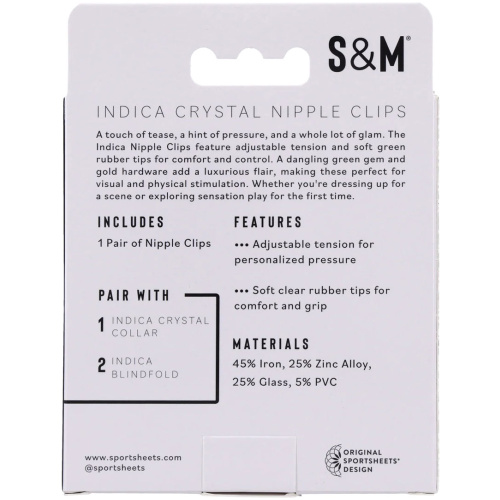 Indica Crystal Nipple Clips - Green