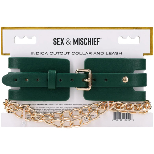 Indica Cutout Collar and Leash - Green