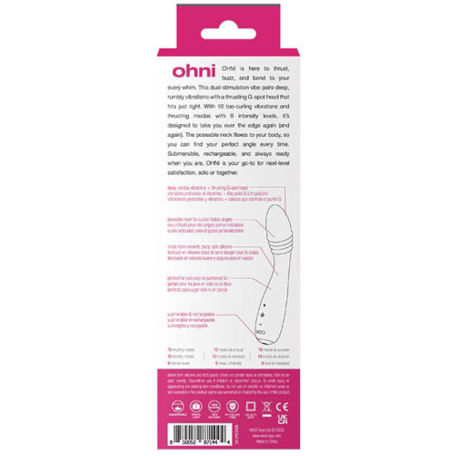 Ohni Rechargeable G-Spot Thrusting Vibe Pink