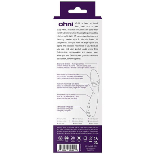 Ohni Rechargeable G-Spot Thrusting Vibe Purple