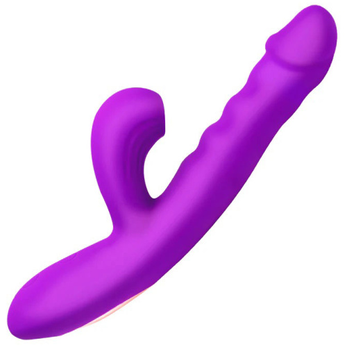 Thrusting and Sucking Rabbit Vibrator - Purple