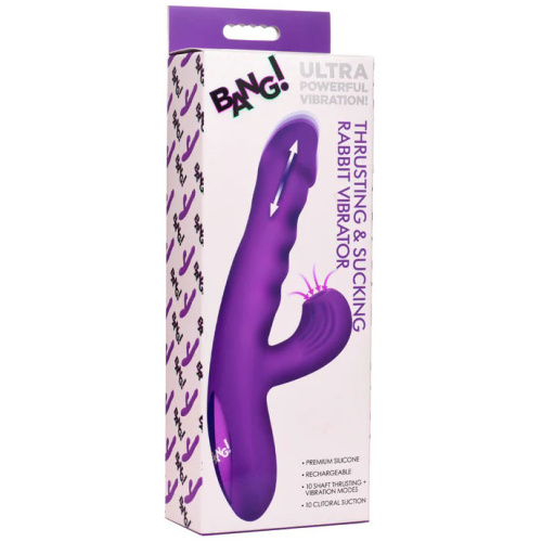 Thrusting and Sucking Rabbit Vibrator - Purple