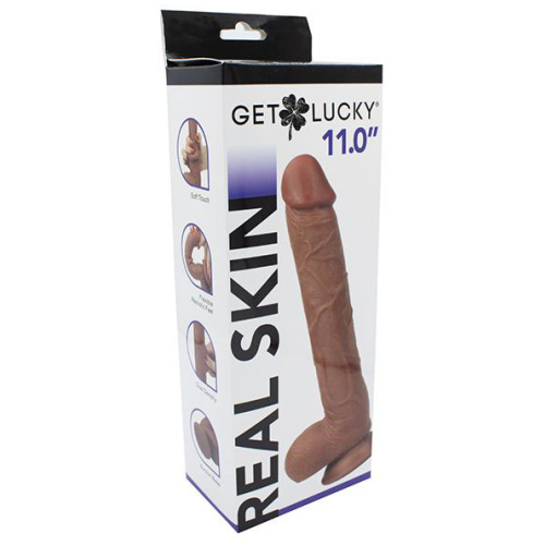 Real Skin 11” Dual Layer Dildo - Light Brown
