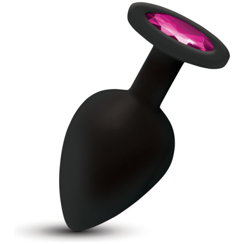Gemma Pink Gem Black Silicone Plug - Large